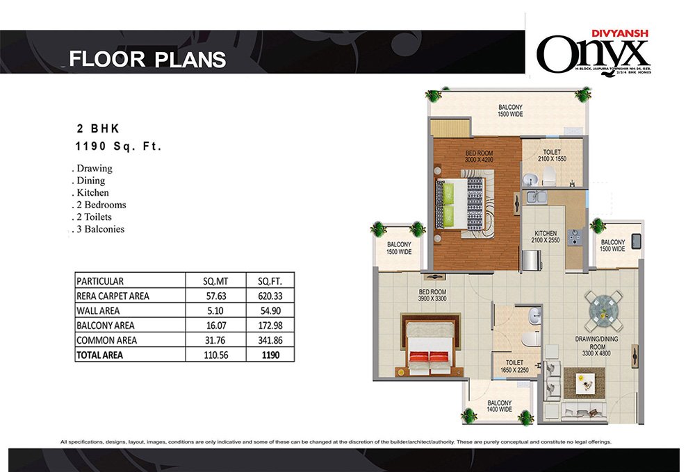 Divyanshonyx 2bhk-1190